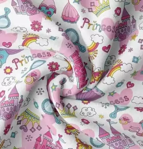 Mintás gyerek sötétítő függöny anyag közelről, sűrű szövésű textil