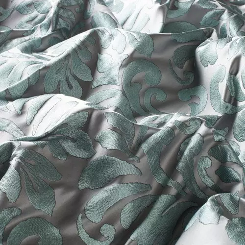 türkiz színű selyem sötétítő függöny anyag